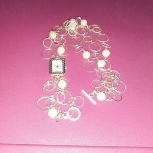 Narmi double strand pearl chain watch